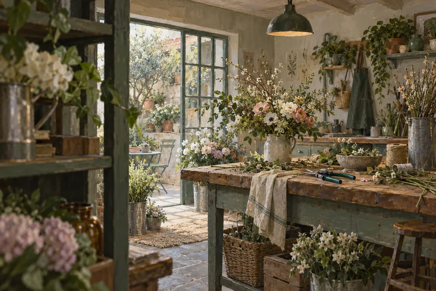 Illustration of floral businesses and their working space